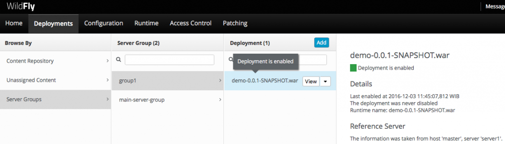 Wildflya Management Console